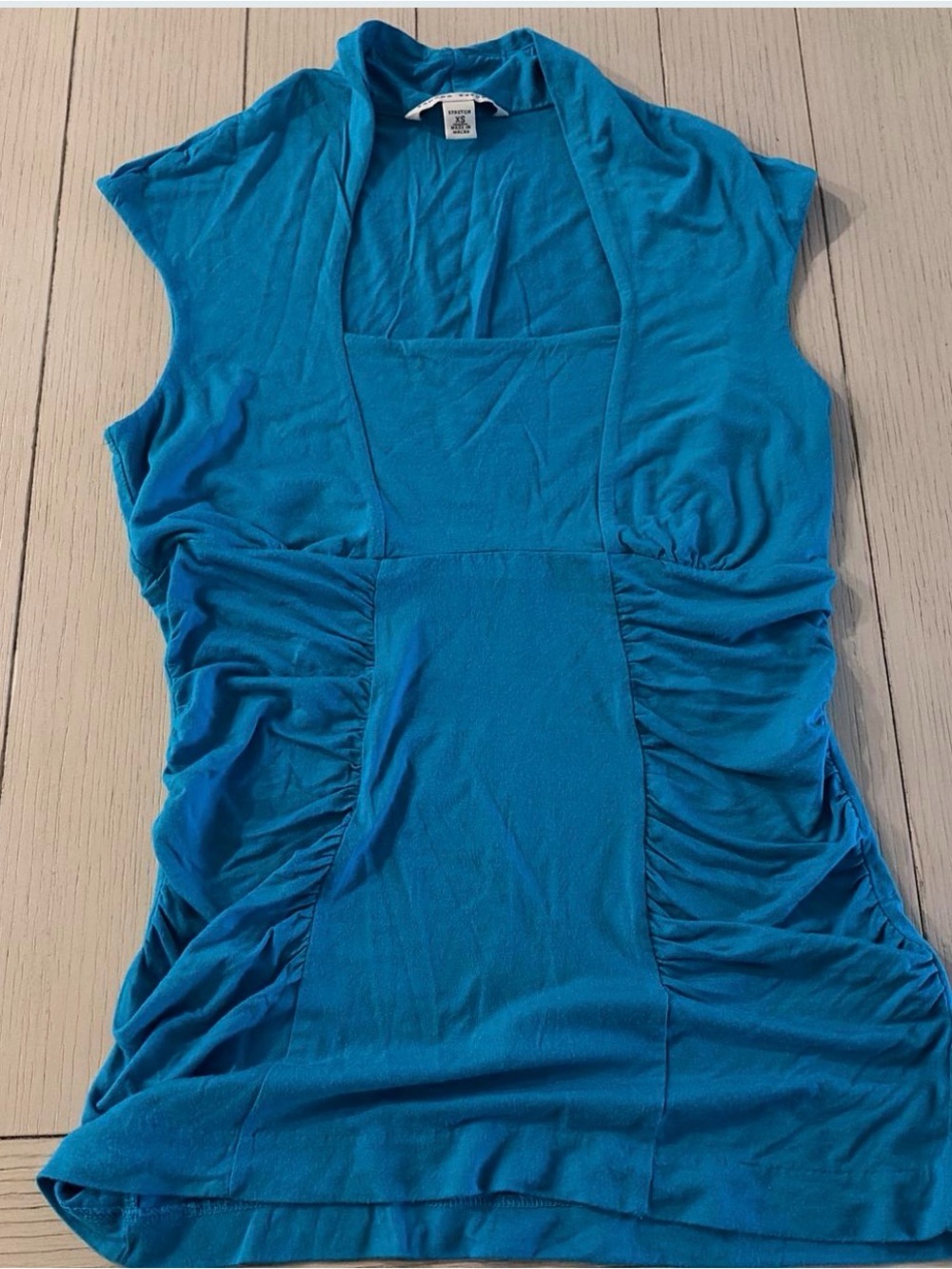 Banana Republic Bright Teal Ruched Panel Tank